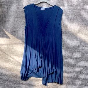 Asymmetrical Navy Jersey Flare Tank